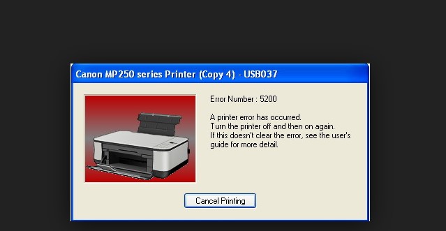 Решение ошибки 5200 в принтере Canon mp250, g3400, mp280, mp270, g1400 и других
